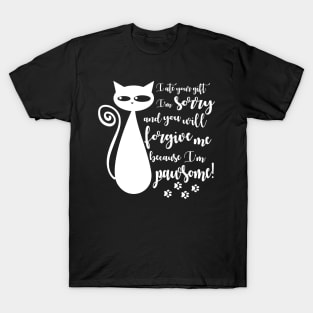 I Ate Your Gift Im Sorry Valentines Day Cat Pun T-Shirt